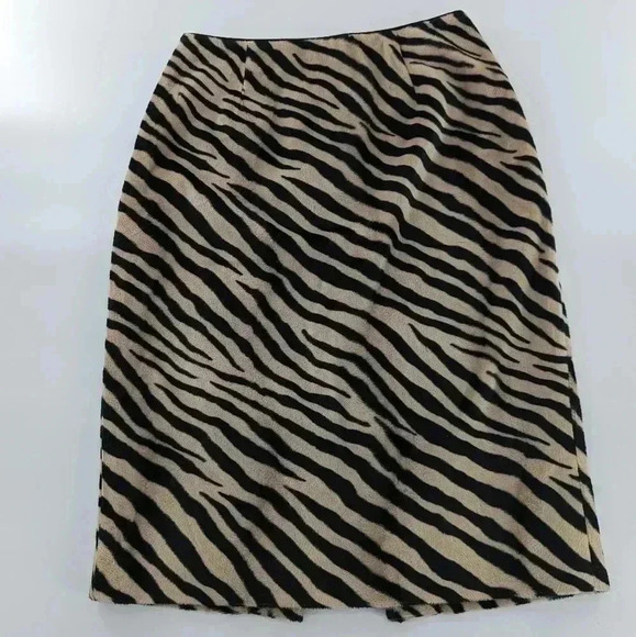 burns Dresses & Skirts - Burns vintage brown zebra print pencil skirt women's size 6